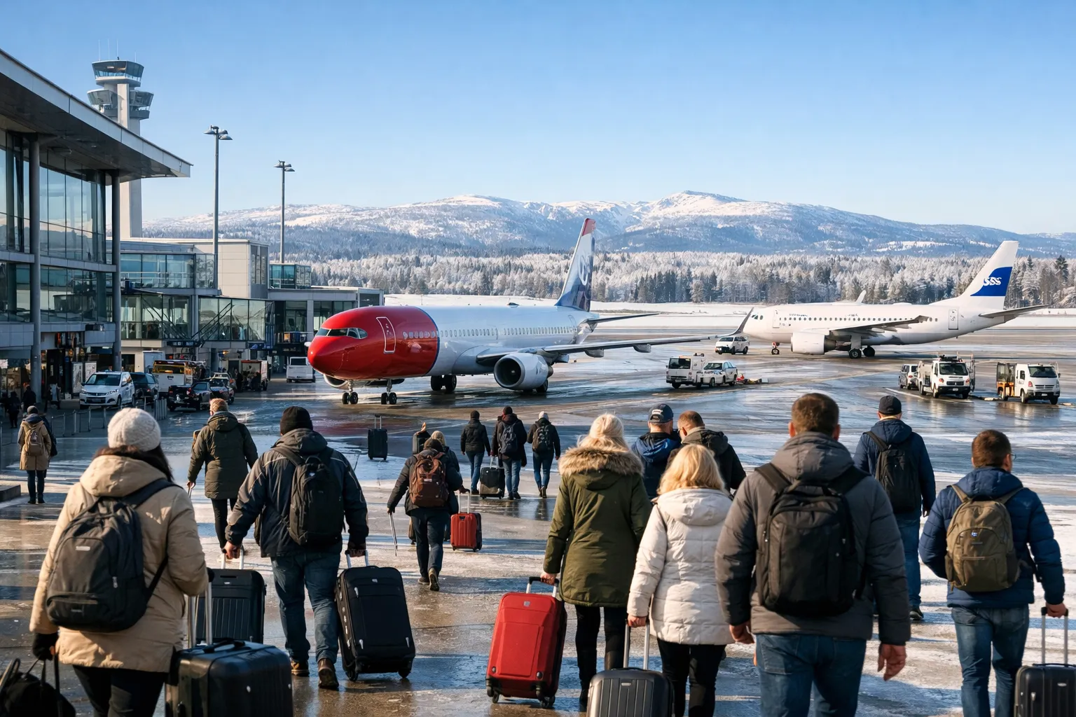 Sterk vekst i norsk lufttrafikk i januar 2026: Internasjonale reisende øker med 6 %
